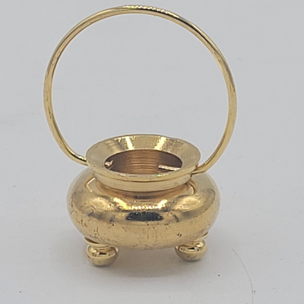 8 Brass Miniatures Mirror Tea Pot Kettle Light Phone Bell Fire Poker Doll House - Picture 11 of 15